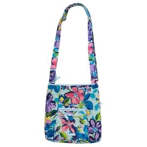 Vera Bradley Marian Floral Blue Pastel Colorful Crossbody Hipster Bag Purse